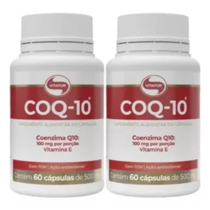 Kit 02x Pote Coq10 60 Cápsulas Vitamina E Coenzima Q10 Vitafor