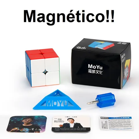 Cubo Mágico Magnético 2x2x2 Moyu Meilong 2M Chave Reguladora Base Moyu