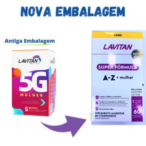 Lavitan 5g Mulher Az super fórmula 60 Comprimidos Cimed