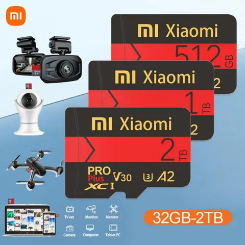 Cartão De Memória Xiaomi Pro Micro SDXC V30 TF 1TB 2TB 32G64G128G256G512G SD Com Adaptador