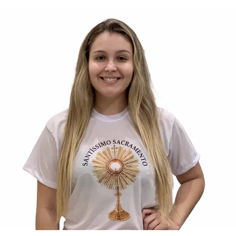 Camiseta estampa religiosa do Santíssimo Sacramento