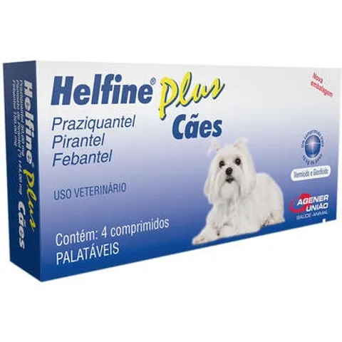 Helfine Plus Cães Vermicida 4 comprimidos palatáveis