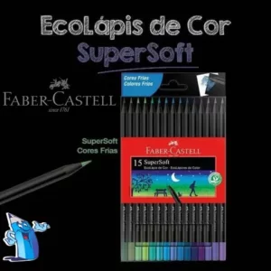 LAPIS DE COR FABER CASTELL SUPERSOFT 15 CORES FRIAS