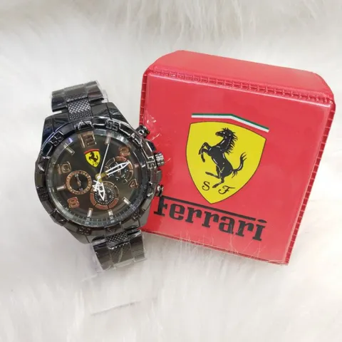 relógio aço inoxidável masculino Ferrari caixinha