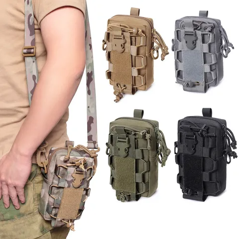 Bolsa Tática Molle Waist Bag Militar Para Garrafas Pacote De Colete Externo Ferramentas EDC Telefone Celular Acessórios De Caça Fanny Pack