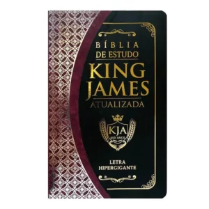 Bíblia de Estudo KJA King James Atualizada Letra Hipergigante PU Preto e Vinho