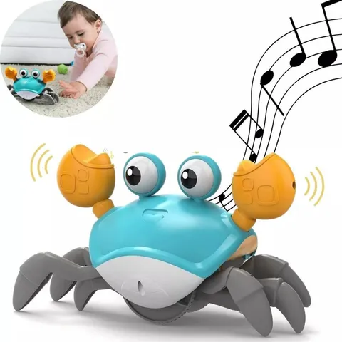 Brinquedo Caranguejo Fujão Toca Musica Sensor Indução Robô Educativo