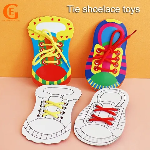 1Pcs Kids Learn To Tie Shoelaces Toy Children Threading Montessori Fine Motor Skills Treinamento De Habilidades Motoras Finas Brinquedos Educativos Antecipados