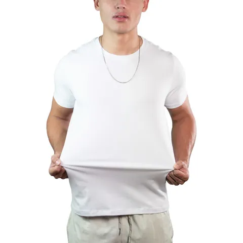 Camisa Camiseta Masculina Algodão Peruano 401 Premium com Elastano