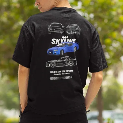 Camiseta Básica Carro Esportivo Skyline Brian Fast Furious