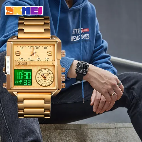 Relógio Esportivo Masculino SKMEI 1584 Top Luxo Marca À Prova Dágua De Pulso Quartz Analógico Digital Relogio