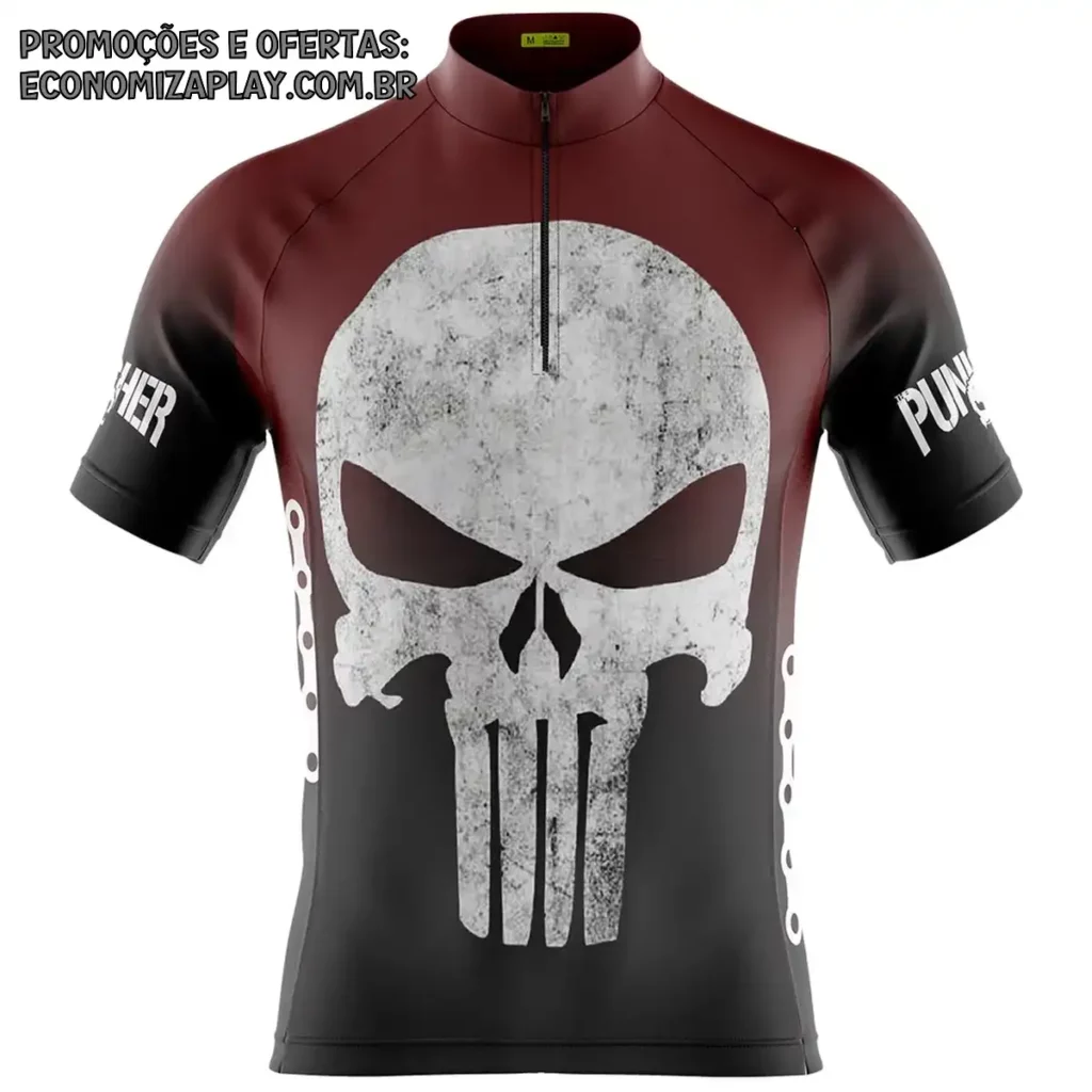 Camisa Ciclismo Camiseta Ciclista Roupa de Ciclismo Masculina Mountain bike BF Justiceiro protecao UV50
