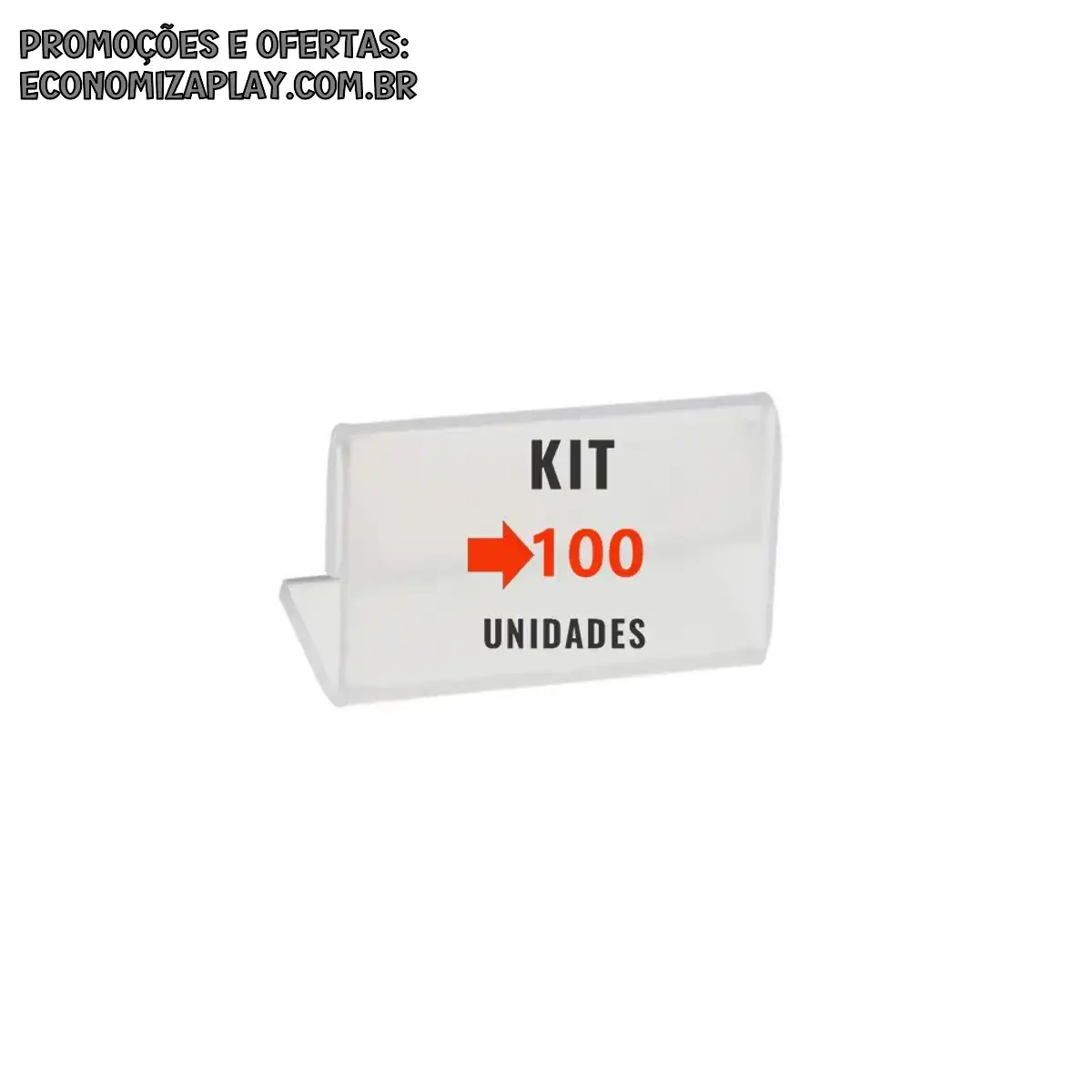 Kit com 100 Display Expositor 5x3cm Acrílico Porta Preço Etiqueta Buffet Vitrine