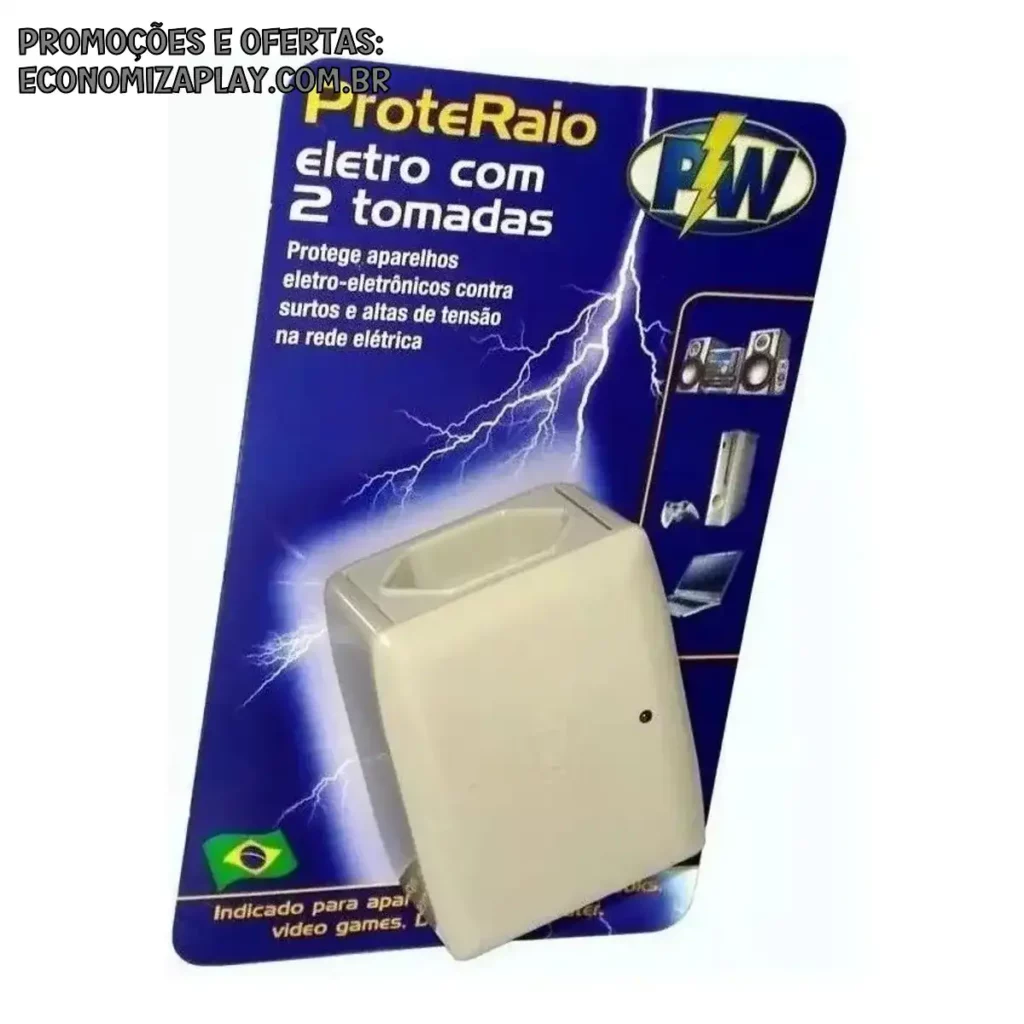 Protetor Contra Raios Surtos E Picos Para Eletrodomesticos 127v Tv Rádio Notebook Computador