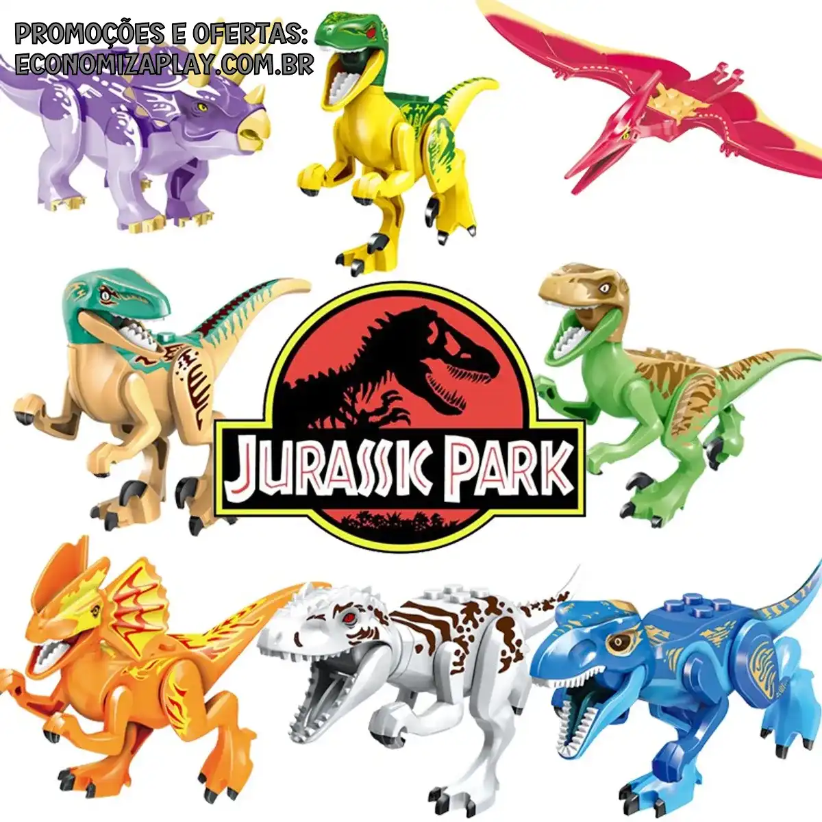 100 Design Dinossauro Parque Jurássico Clássico Blocos De Construção Compatíveis Lego Kids Early Learning Toys Education Collection