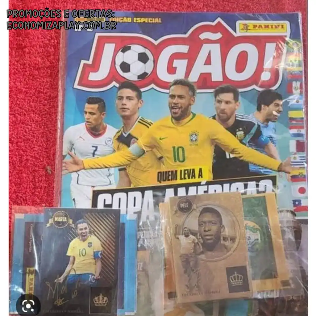Kit Cards Pelé e Marta Figurinhas Copa América e Feminina 2019 Revista
