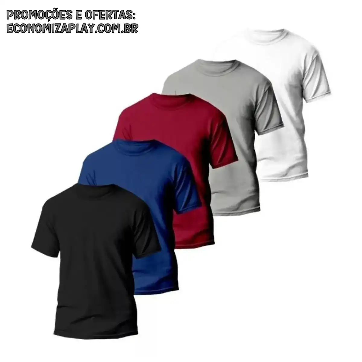Kit 5 Camiseta Masculina PROMOÇÃO Básica Treino Esporte Casual Produto enviando diretamente da fábrica