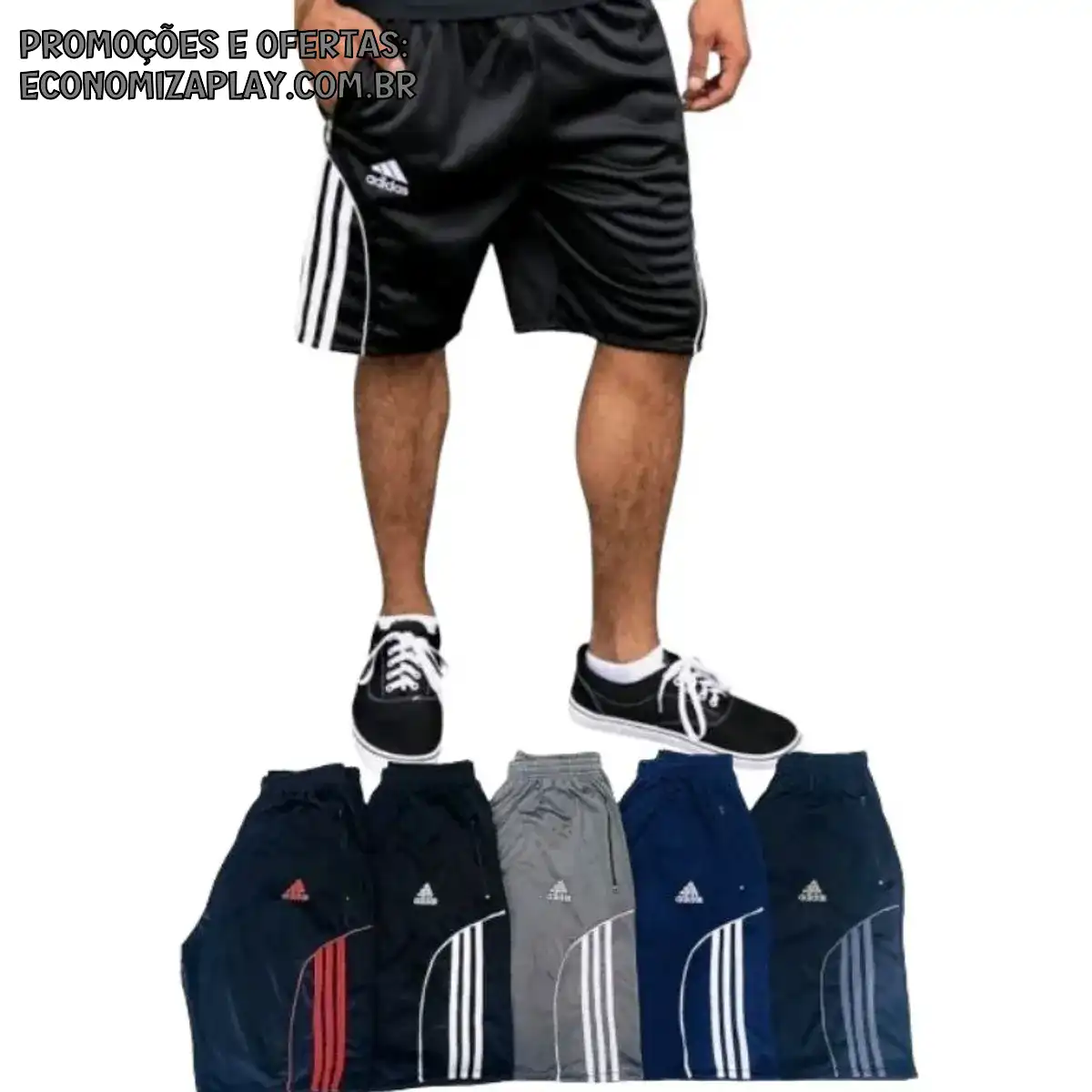 Kit 3 bermudas masculina Dry Fit chimpa bolso de ziper cordão e elasrico academia corrida esportiva