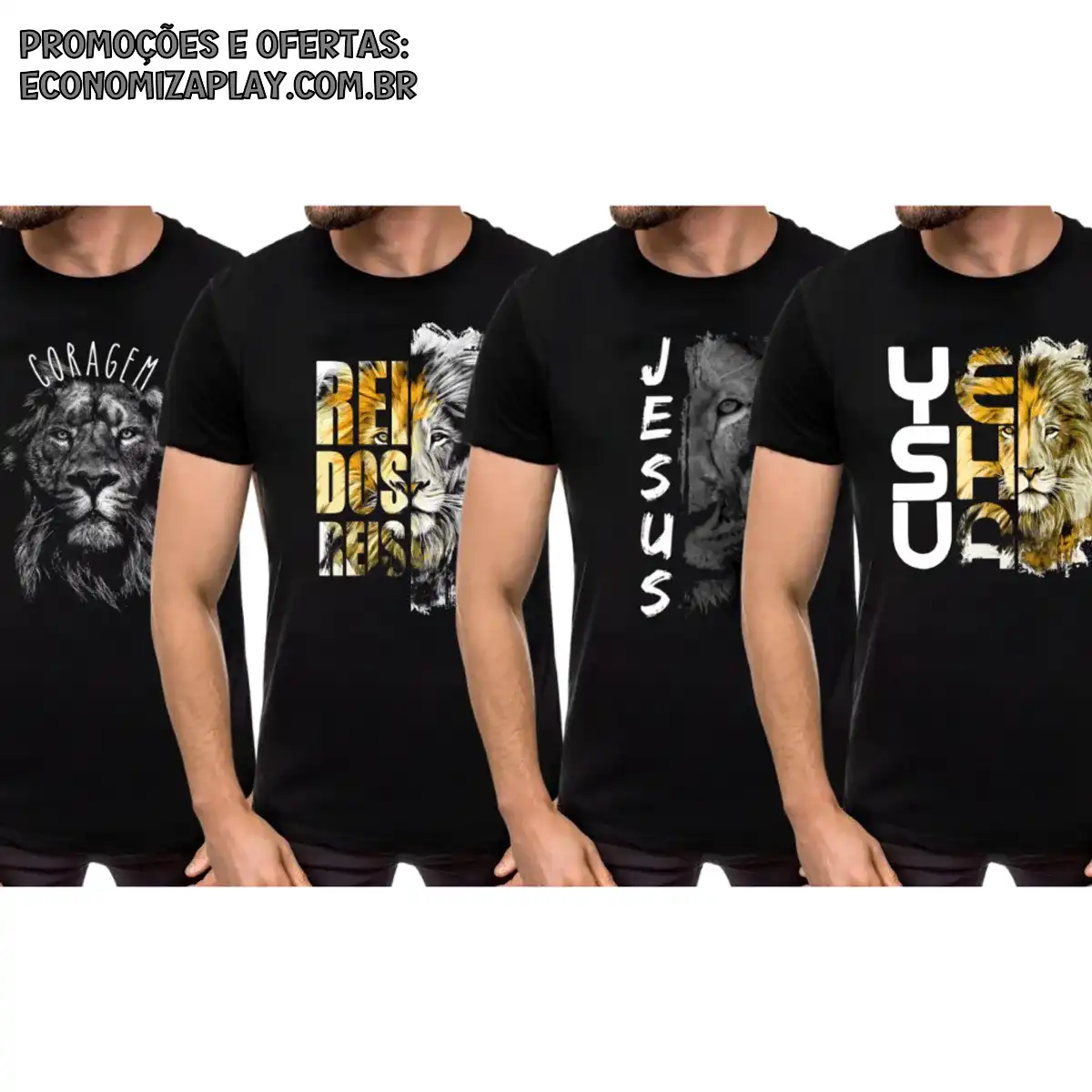 Camisa Camiseta Yeshua Cruz Leão Moda Evangélica Masculina Unissex Envio em 24 Horas Atacado Revenda Promoção