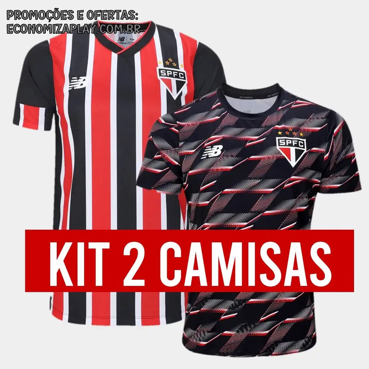 Kit Camisa Do São Paulo 2024 2025 Listrada Preta 2 Camisas Tailandesa 11