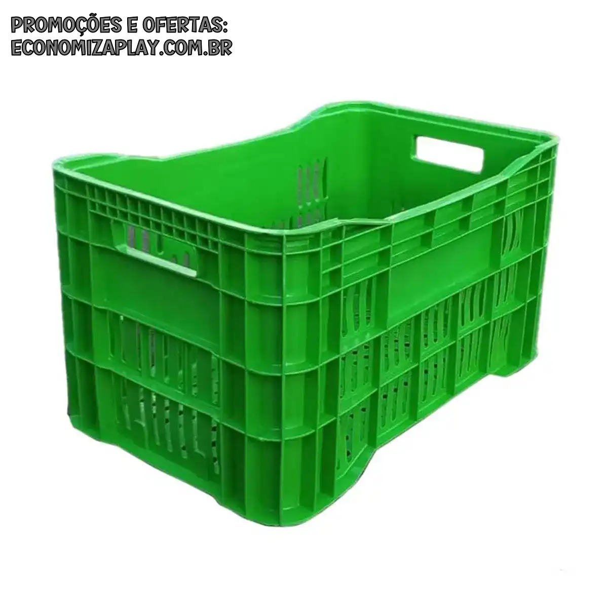 1 X Caixa Organizadora Multiuso Agricola Hortifruti Vazada Feira Plastica 49L