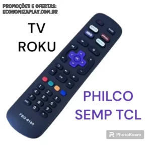 Controle Remoto Compatível Tv Semp Tcl Toshiba Roku Smart FBG9185 LE7358