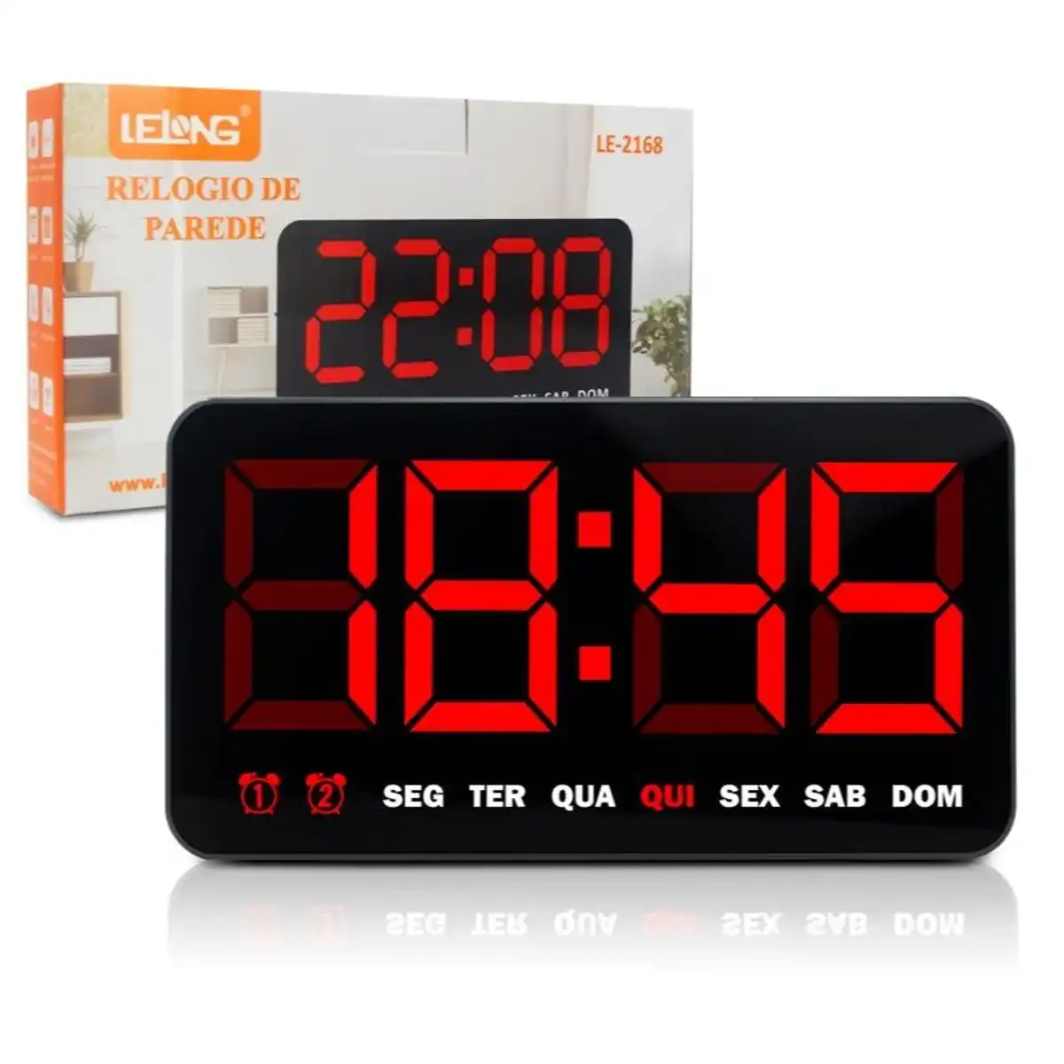 Relógio De Mesa Digital Led Com Alarme Calendário Termômetro pilhas