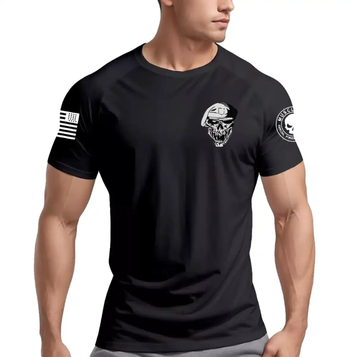 Camiseta Dry Fit Original Masculina Caveira Militar BOPE Muscle Fit