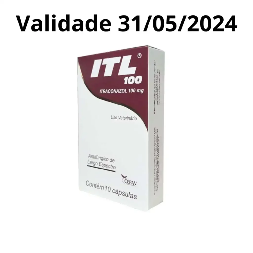 ITL 100 Itraconazol 100mg 10 Capsulas Cepav Antifúngico Cães
