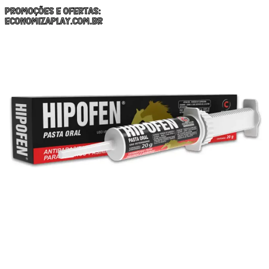 Hipofen Pasta Oral 20g Vermífugo para Cavalos Antiparasitário para Equinos CALBOS