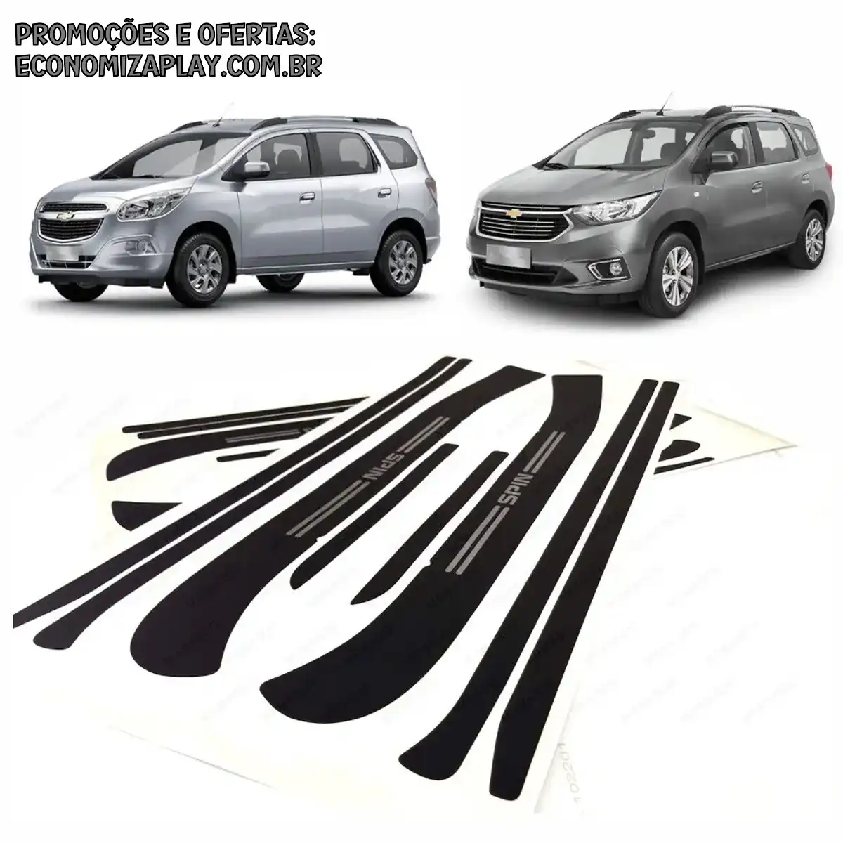 Soleiras Super Protetoras Adesivo Chevrolet SPIN 2012 a 2025 Acessórios para Carro MRMAGOO