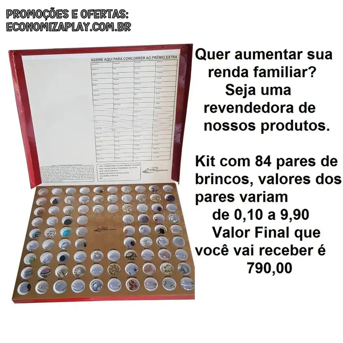 Kit Revenda de Brinco com 84 pares com Raspadinha para revenda LUCRE até 700R Promoção