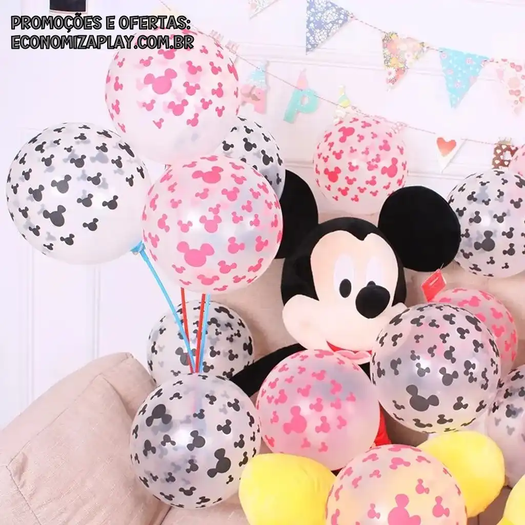 15pcs 12inch Disney Mickey Minnie Mouse Balões De Festa Balão De Látex Baby Shower Decorações De Aniversário Kids Brinquedos Clássicos Presentes