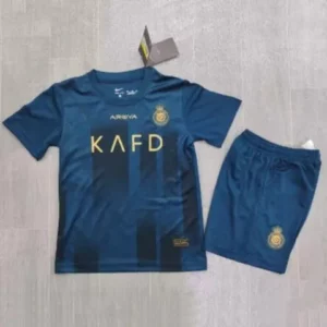 Novo 2324 Infantil Kit Camisa de Time AlNassr II Camisa de Futebol Conjunto Personalizada Presente aniversário RONALDO 7