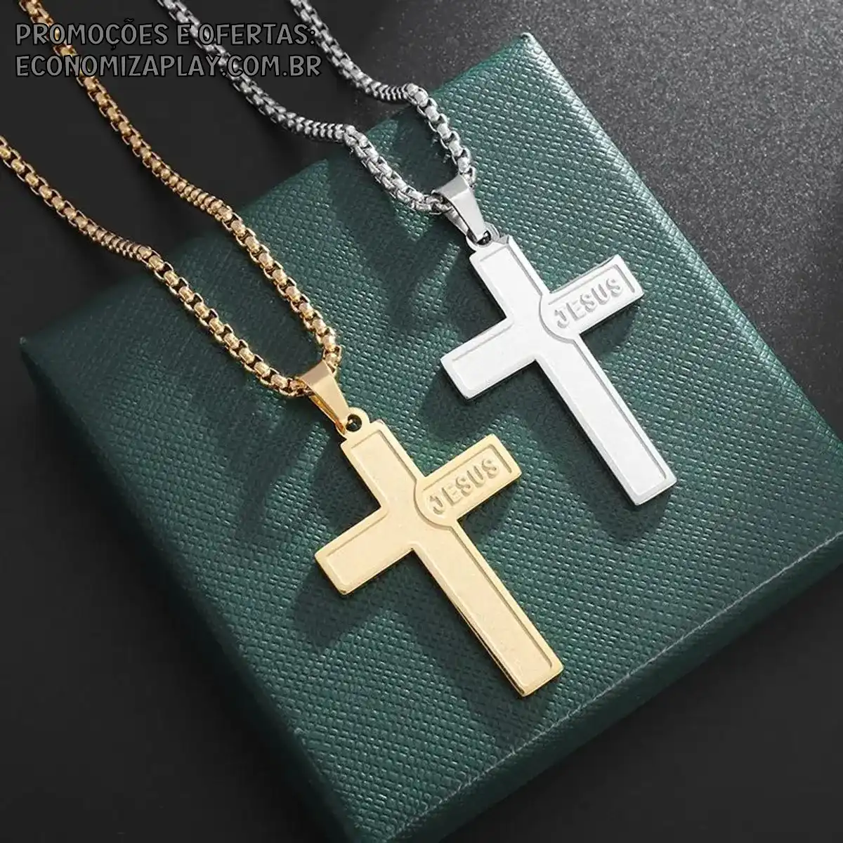 Clássico de Aço Inoxidável Jesus Cross Pendant Colar Christian Letter Jewelry Homens Mulheres Amuleto Religioso Jóias Presentes
