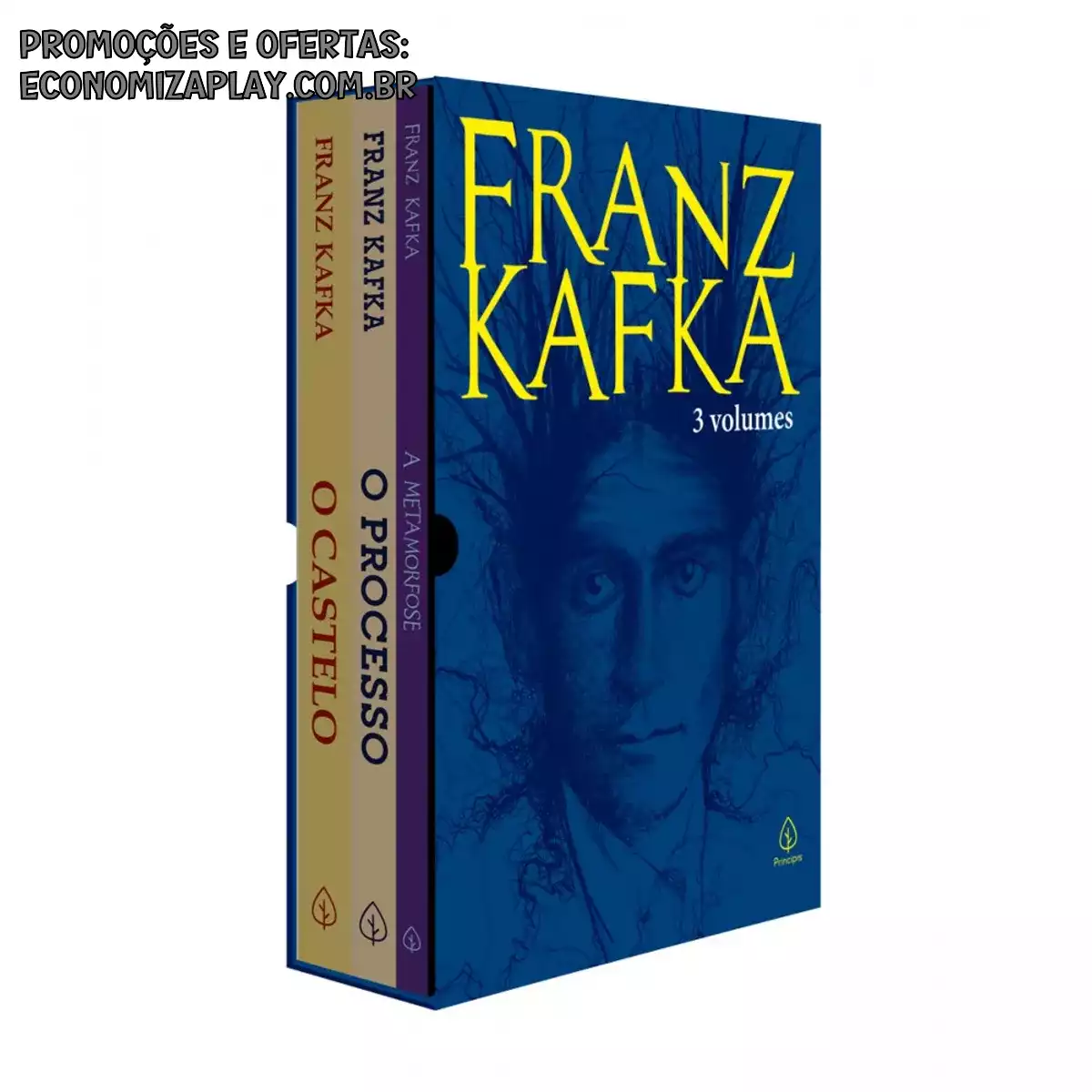 Box Franz Kafka com 3 livros bloco de anotações e marcador