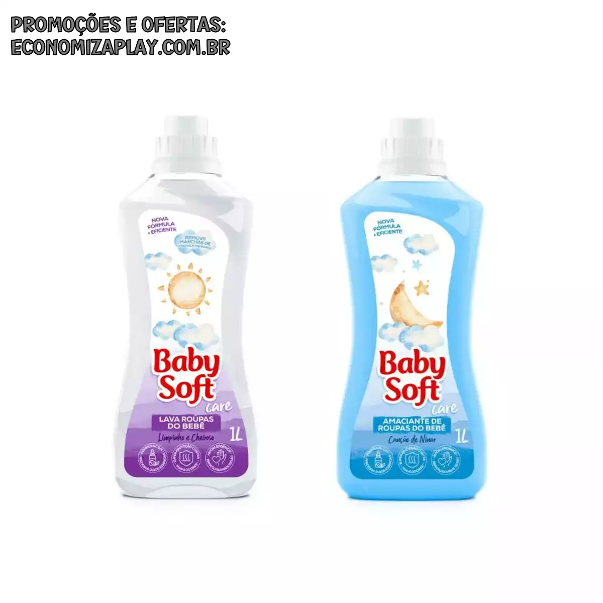 Kit Baby Soft Lava Roupas 1L Amaciante para Bebês 1L