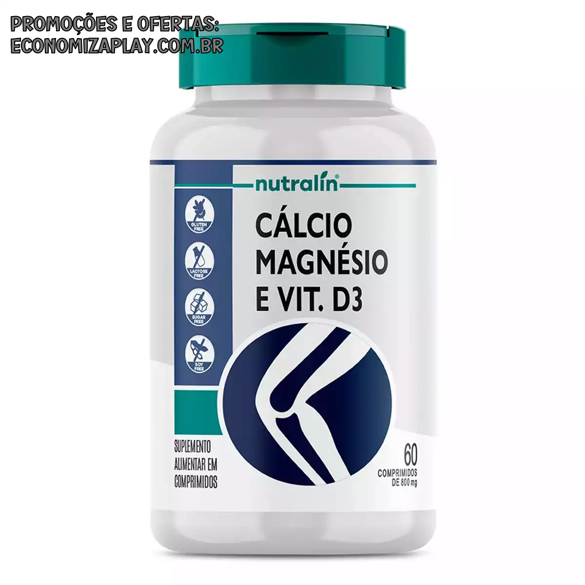 Cálcio Magnésio e Vitamina D3 Nutralín 60 Comp