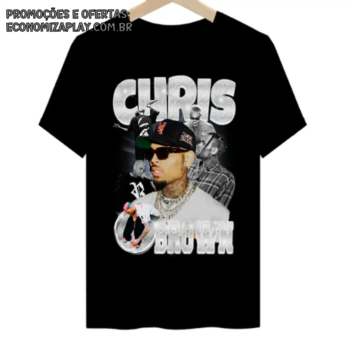 Camiseta Chris Brown Algodão Camisa Cantor Pop Blusa Unissex