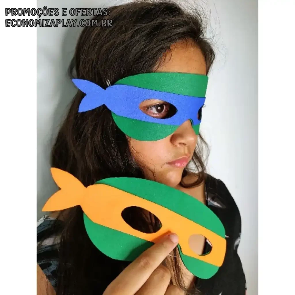 Máscara Tartaruga Ninja 25 Unidades com elástico festa aniversário crianças