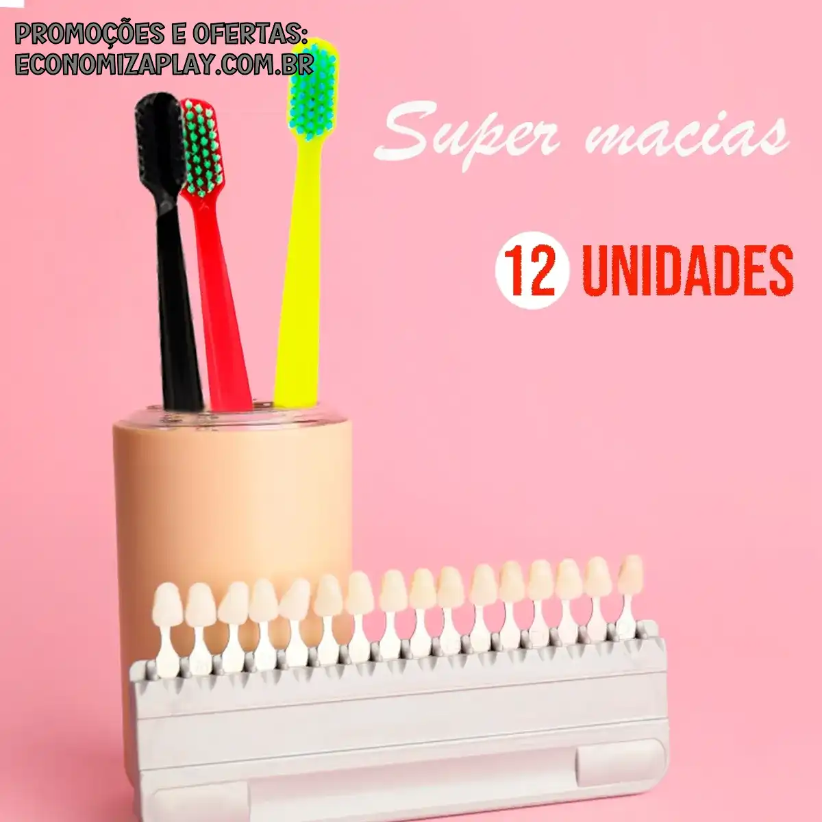 Kit com 12 escovas de dente com Cerdas Ultra Softe Care Macia Atacado