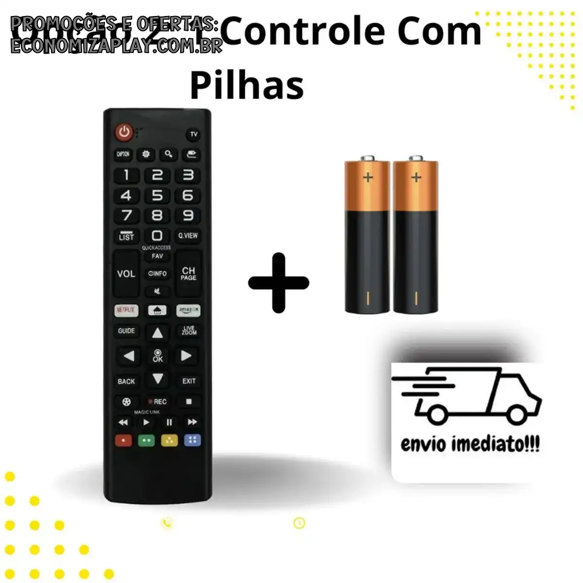 Controle Remoto LG Universal Compatível Para Tv Smart Netflix e Amazon Tv 4K LED LCD