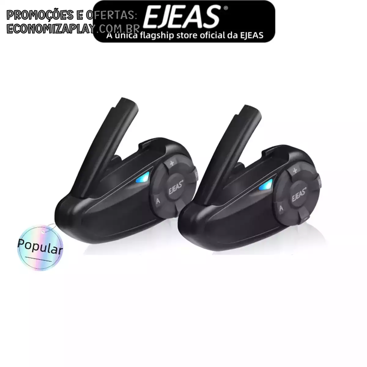 EJEAS Q7 Capacete de motocicleta Bluetooth Intercom Headset Bluetooth 51 à prova dágua 2 pilotos falam ao mesmo tempo Pacote duplo