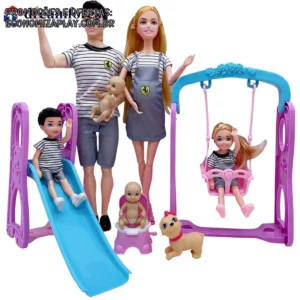 DREAMFOREST Barbie Boneca Grávida Mãe Família De 6PCS baby girl Fingir Brinquedo De Brincar