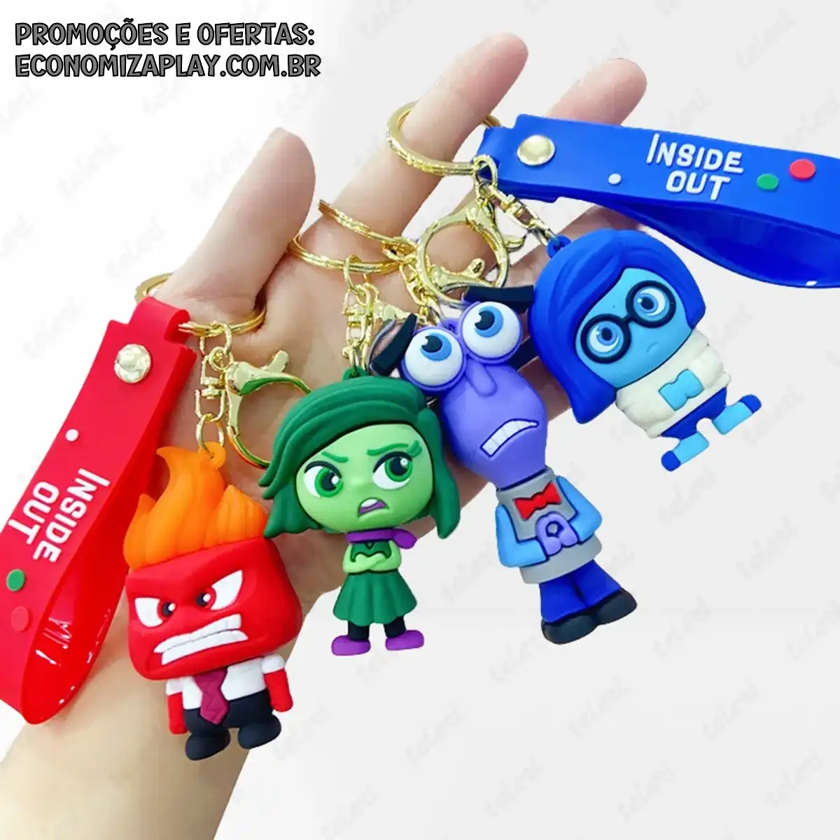 INSIDE OUT Cartoon Mint Agent Team Keychain Pendant Anime Doll Pequeno Presente