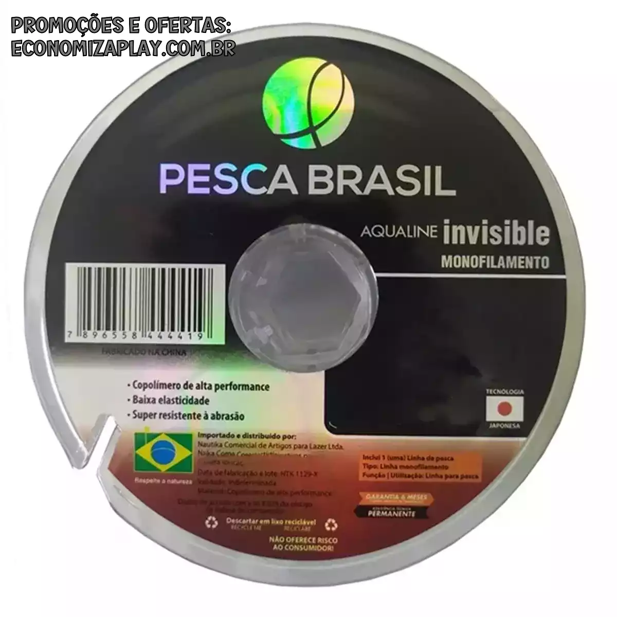 Linha Monofilamento Aqualine Invisivel 037 mm 100mts Pesca Brasil