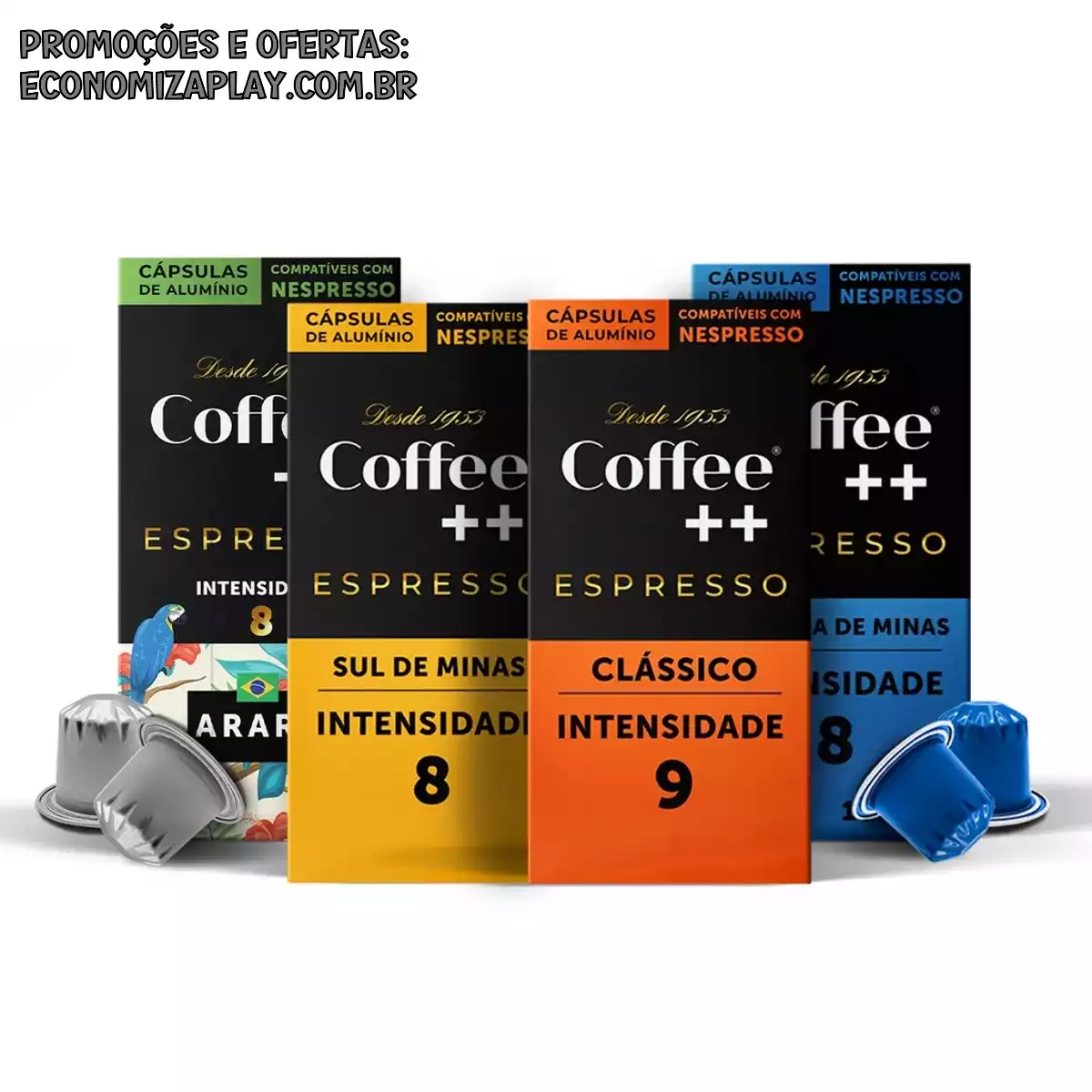 Kit de Cápsulas de Café Coffee Mais compatível com Nespresso contém 40 cápsulas