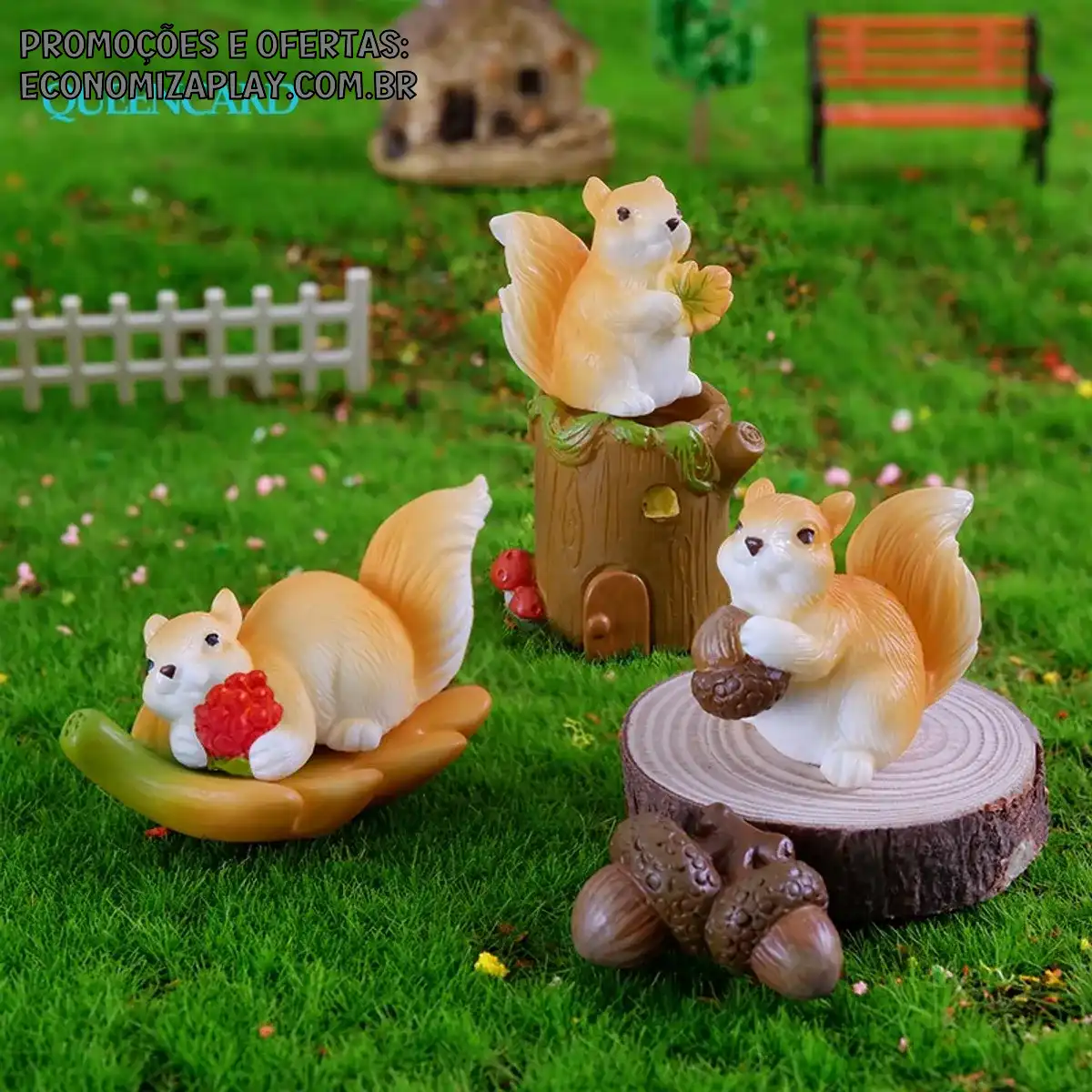1pcs Esquilo Bonitinho Adorável Micro Paisagem Figuras De Para Sala De Estar Estátua Miniatura De Animais