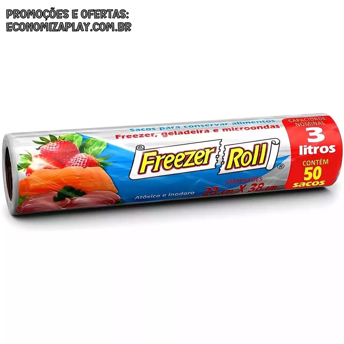 Saco Para Alimentos FreezerRoll 3L 50un Freezer Roll