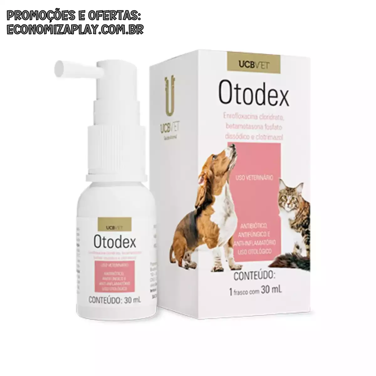 Otodex 30ml Solução Otológica Tratamento Otite Ucb vet Cães